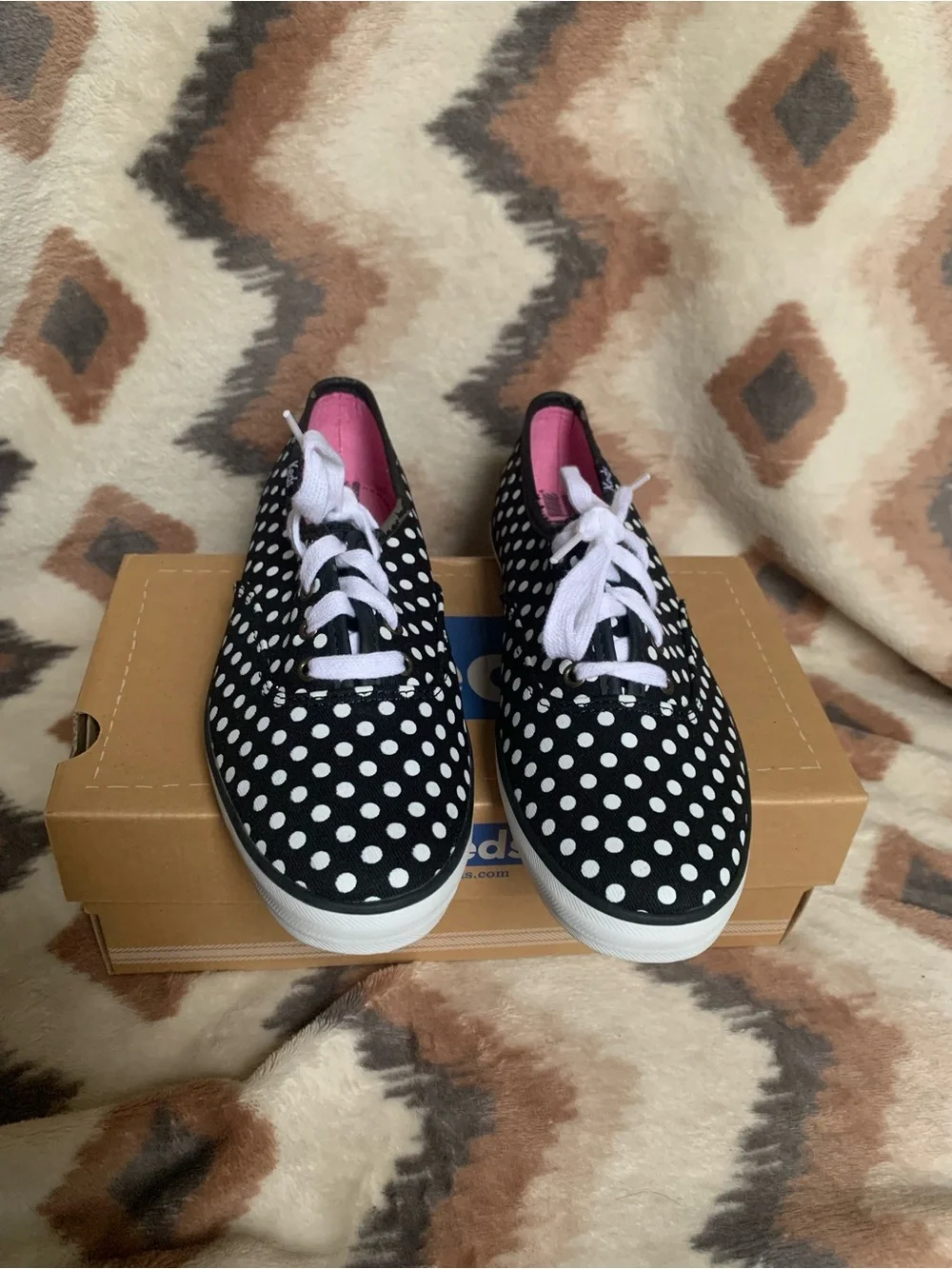 KEDS Itsy Weensy POLKA DOT Bikini Sneakers Comfort Shoes Black White size 6.5